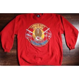 Vintage Starter Kansas City Chiefs AFC West 1997 Sweatshirt Division Champions
